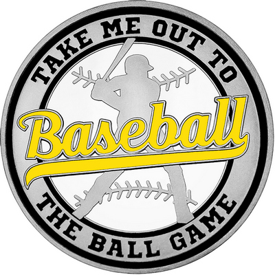 Yellow "Baseball" with Black Outer Circular Borders